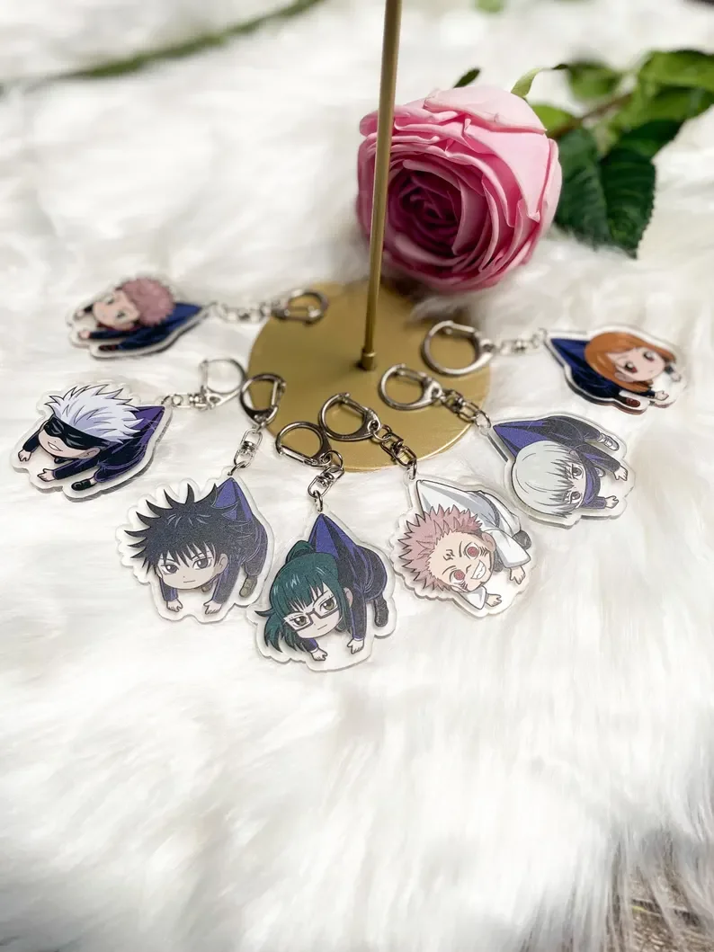 Kawaii Anime Character Plastic Keychain, Gift Pins for Anime Fan