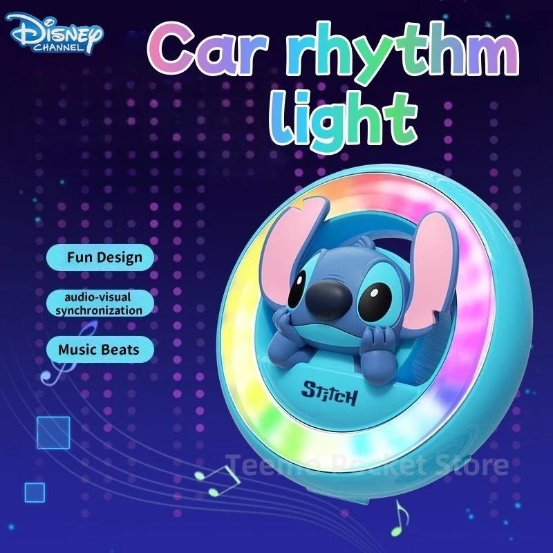 

Lilo and Stitch Disney Car Rhythm Atmosphere Lights Kawaii Cartoon Anime Accessories Car Interior Lighting Decoration Gifts