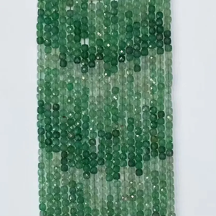 Natural Crystal Green Strawberry Facted Cube Loose Bead Women Jewelry Making DIY Bracelet Necklace 38cm Manufacturer Wholesale