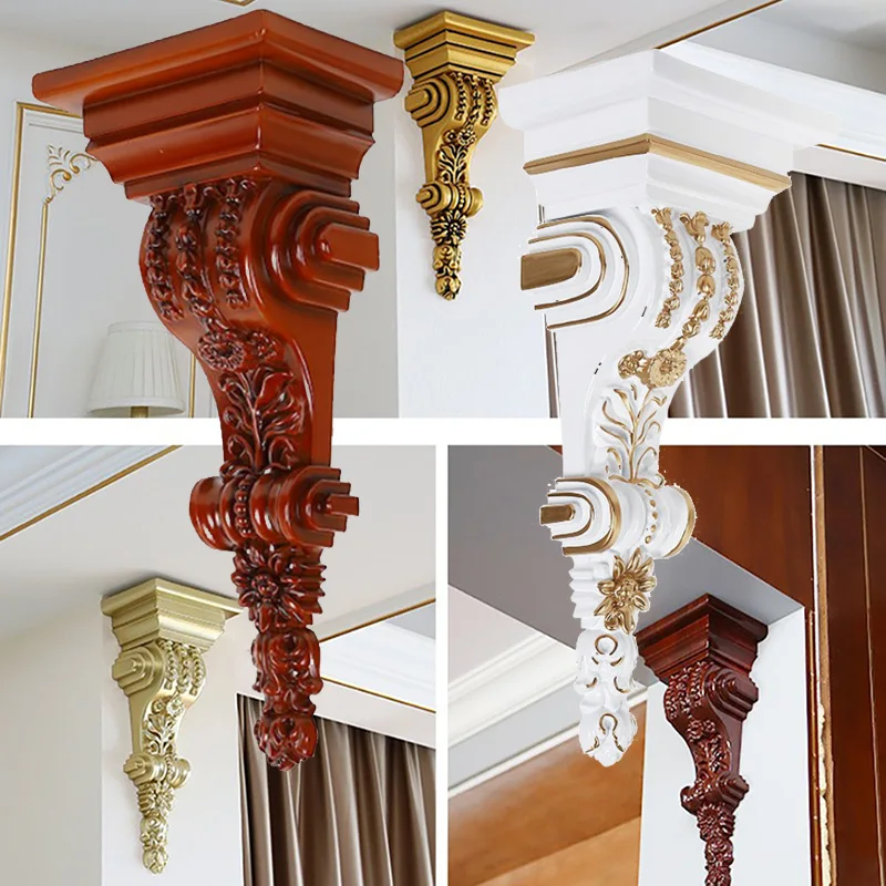 European-style Roman column beam bracket home wall decoration column head doorway pass decoration imitation Dongyang wood carvin