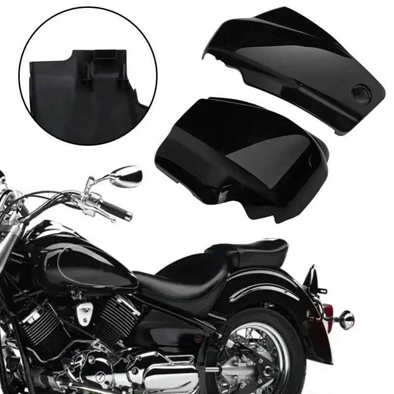 Motorcycle Side Battery Covers Black Left Right Protector Fairing For Yamaha Dragstar Vstar XVS1100 Classic Custom 1999-2011