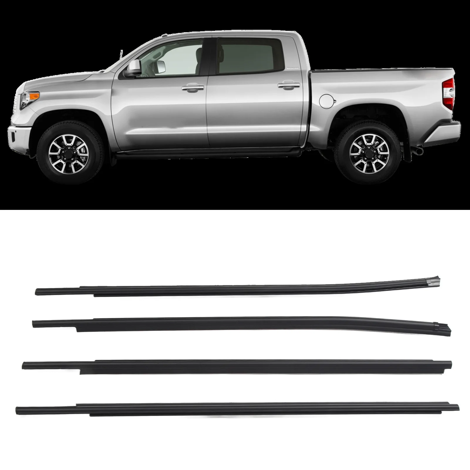 

4 шт., резиновый уплотнитель для окон премиум-класса 68160-0C020-замена дверного ремня для Toyota Double Cab 2007-2020