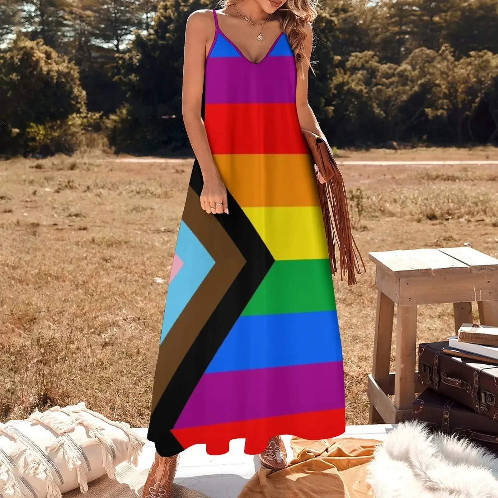 LGBTQ+ Progress Pride Flag Sleeveless Dress prom dress 2024 party dresses women prom dresses 2024 Dress