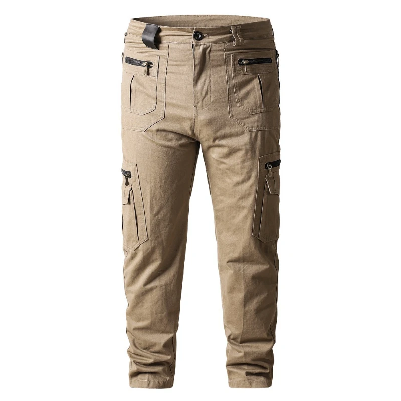 Tactical Pants Mens Hiking Combat Cargo Pants Multi Pockets Wear-Resistant Color Blocking Outdoor Training Male Trousers 5XL