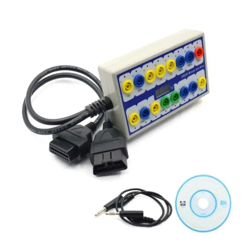 

02DE Коробка для тестирования прорывов OBDII OBD2 Коробка для прорывов OBDII Детектор протокола CAN Test Box Автомобильный