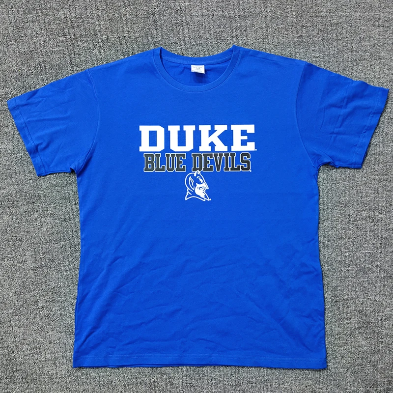 Camiseta Esportiva Masculina de Algodão NCAA  University, Estilo Solto, Manga Curta, Gola Redonda, Estampada, Casual