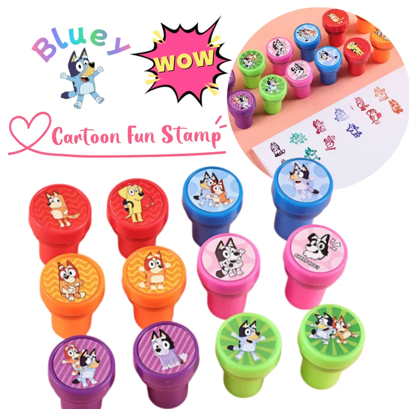 

Bluey Bingo Bandit Chilli High Color Value Creative Personality Interesting Seal Cartoon Cute Color Animation Stamp Award Gift