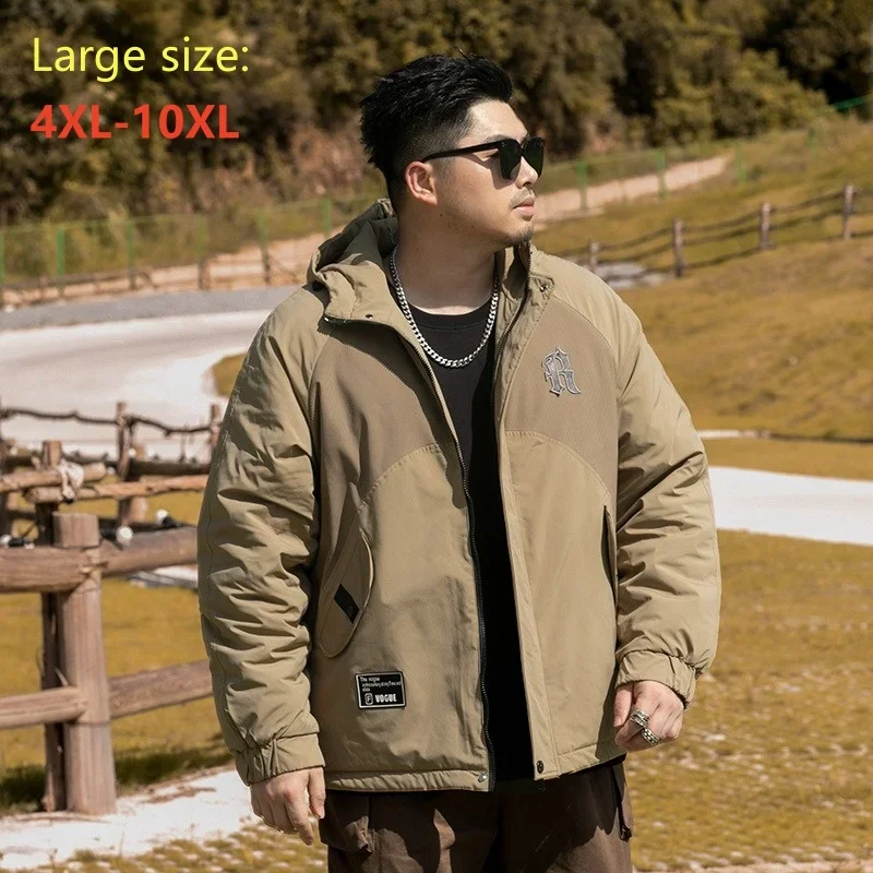 

Trendy Large Size 8XL 9XL 10XL 165KG Men's Jackets Winter Outwear Cotton Clothes Tooling Casual Hooded Thickened Padded Cotton