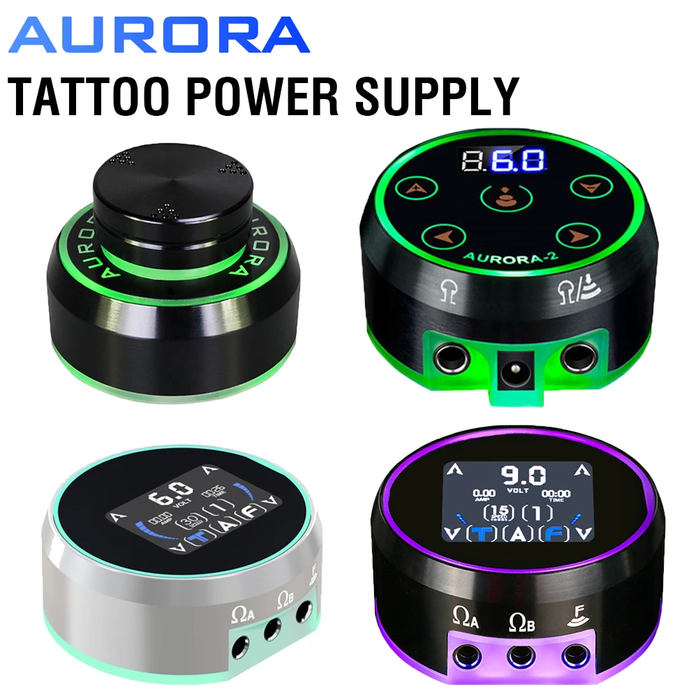 Aurora 2 Tattoo Power Supply For Coil & Rotary Tattoo Machine Pen Battery Aurora 3 Upgrade Dual Output LCD Full Touch TFT Screen