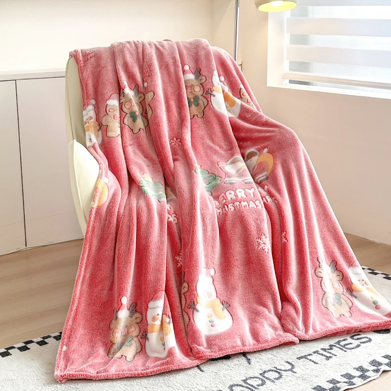 

Уютное рождественское флисовое одеяло со снежинками, мягкое теплое зимнее одеяло для дивана-кровати, гостиной, красный, зеленый, серый, синий, розовый, несколько размеров