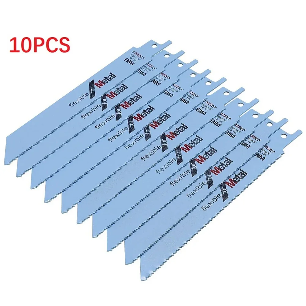 Imagem -02 - Lâmina de Serra Alternativa Bim Lâminas de Serra Sabre para Ferramentas de Corte de Madeira e Metal 10 Peças 150 mm