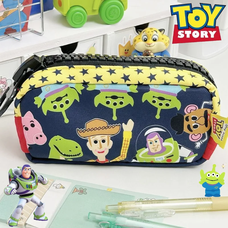 

Cute Disney Toy Story Alien Buzz Lightyear Woody Series Creative Cartoon Pattern Print Fashionable Large Capacity Pencil Case