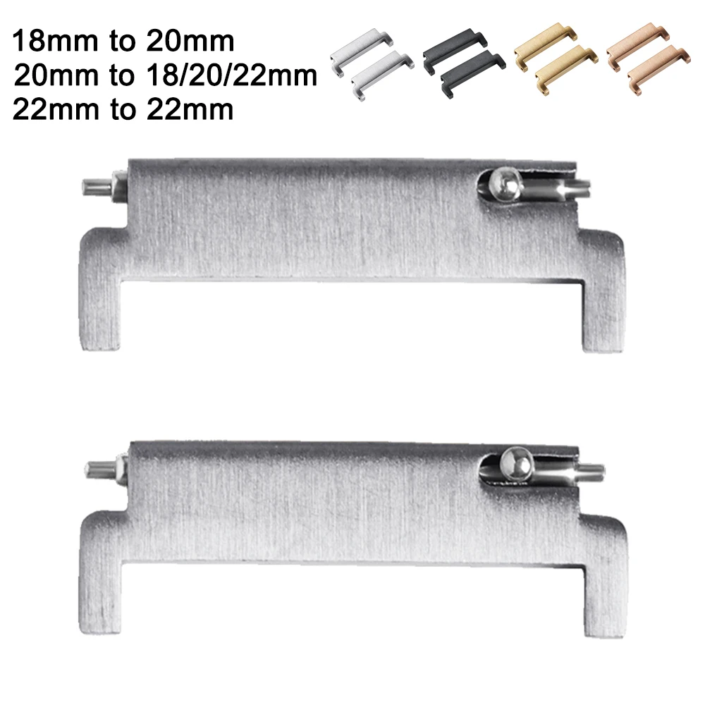 2pcs Strap Adapter Watch Band Pin Connectors 20mm To 18mm 20mm 22mm To 22mm 22mm To 20mm Quick Release Spring Bars Accessories
