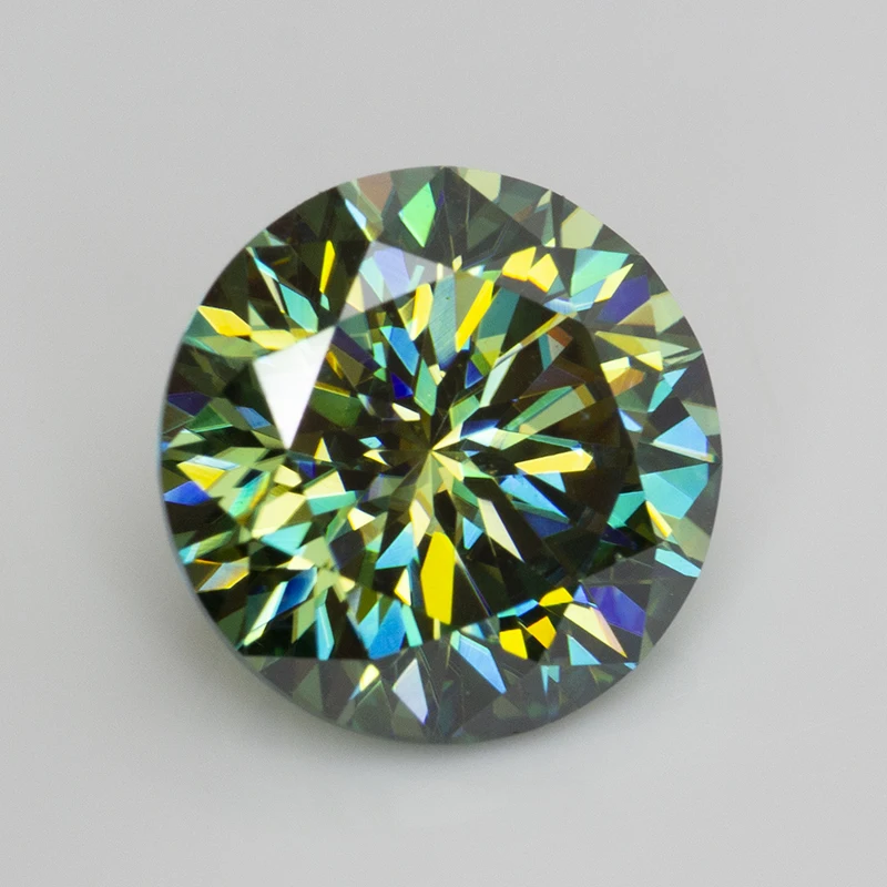 Never Fade Green Moissanite Loose Stone Plum Blossom Cut 0.5-5.0ct  GRA Certified Moissanita Diamonds Pass Diamond Tester