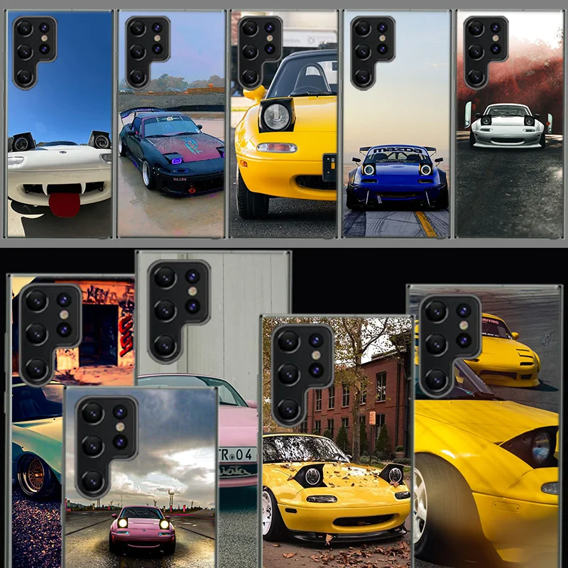 Mx5 M-Miata Capa Phone Case For Samsung S26 Ultra S25 Edge Galaxy S23 S21 S20 S24 FE S22 S10 Plus Cover Clear TPU Shell Coque wi