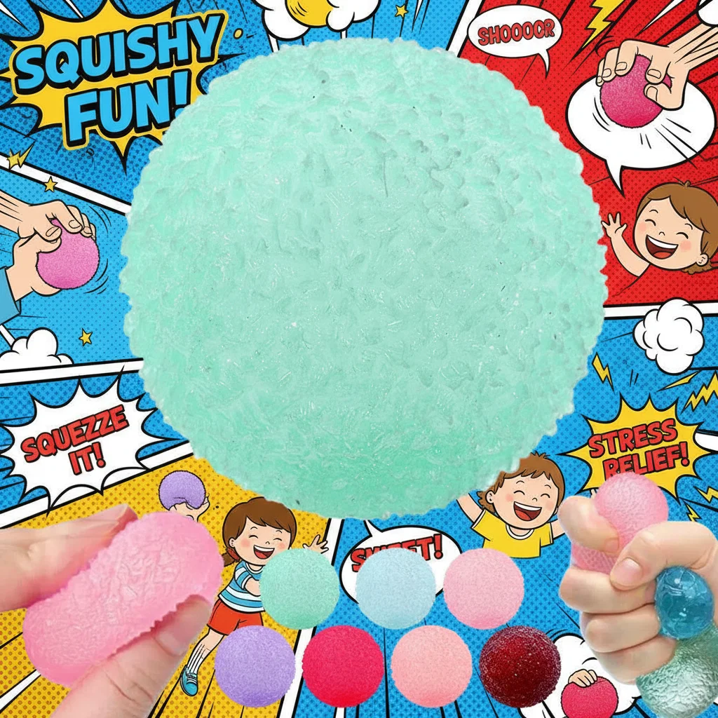 Quetschbares Mehrfarbiges Textur-Eiskugel-Spielzeug für Kinder und Erwachsene Weiches Knautsch-Pop-Fidget-Spielzeug Kinder Halloween Weihnachtsgeschenke