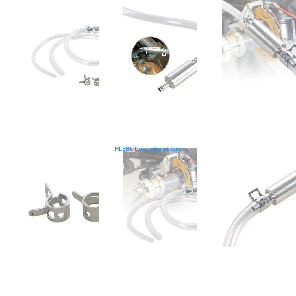 B0KC Brake Fluid Clutch Bleeder Hose Way Check Valves Tube Bleeding Tool Set