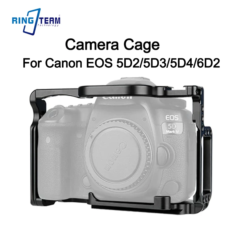 

Кейдж для DSLR-камер Canon 5D2 5D3 5D4 6D2 - алюминиевый сплав, резьба 1/4 и 3/8 дюйма, для вертикальной съемки и совместим с штативом