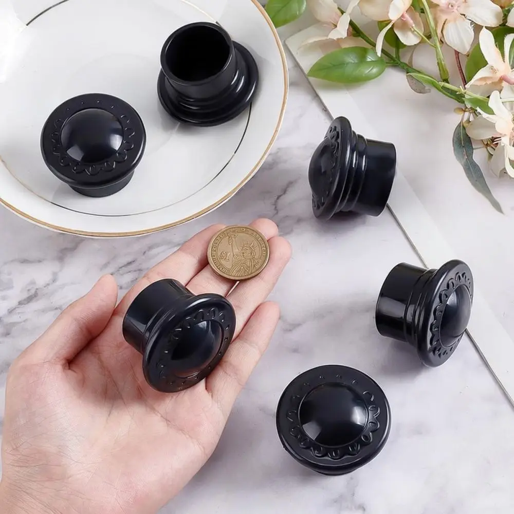 For Siyu Drapery Pole Finials Decorative Black Plastic End Caps Modern Curtain Rod Hardware Components For Windows