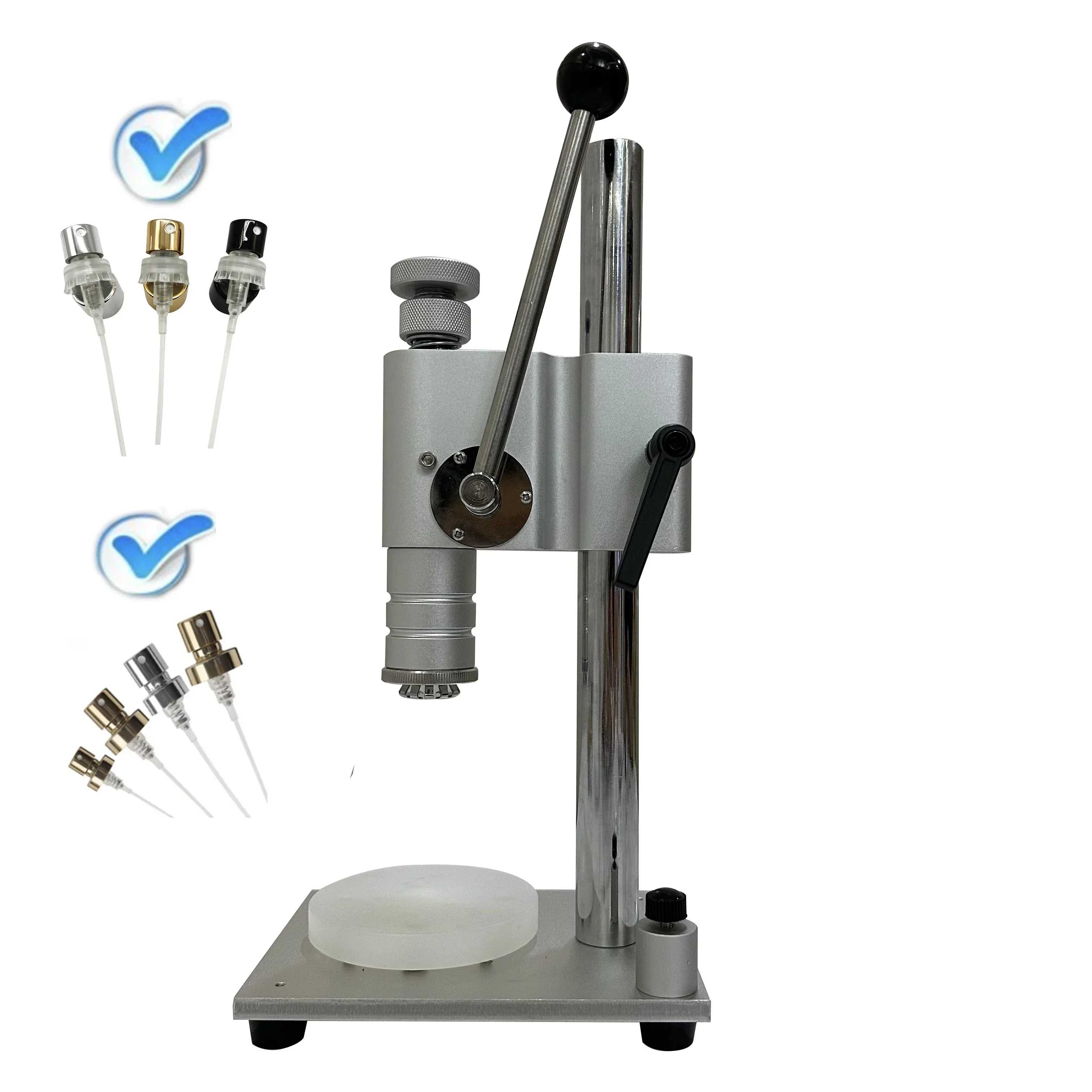 

Manual Perfume Bottle Crimping And Capping Tool Machine Spray Bottle Finisher for Perfumer Hot Selling Beauty Industry Equipment