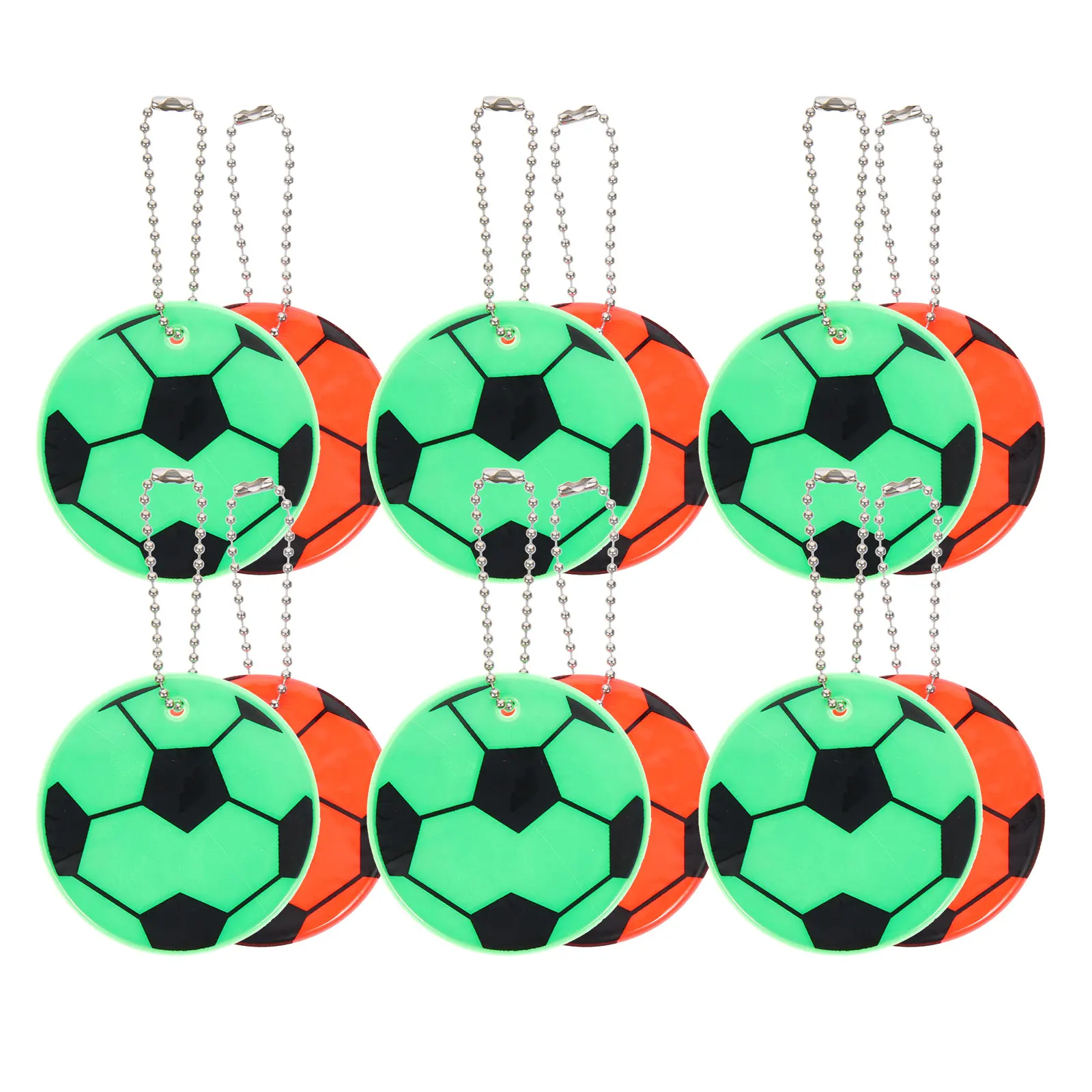 

12 Pcs Reflective Football Pendant PVC Decorative Hanging Charm Backpack Bag Key Bright Soccer Party Favors Kids Gifts