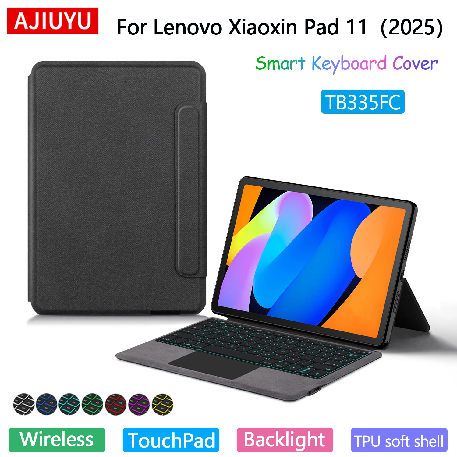 

AJIUYU Backlight Magic Keyboard Cover With Touchpad For Lenovo Xiaoxin Pad 11 2025 TB335FC 11 inch Tablet PC Protective Case