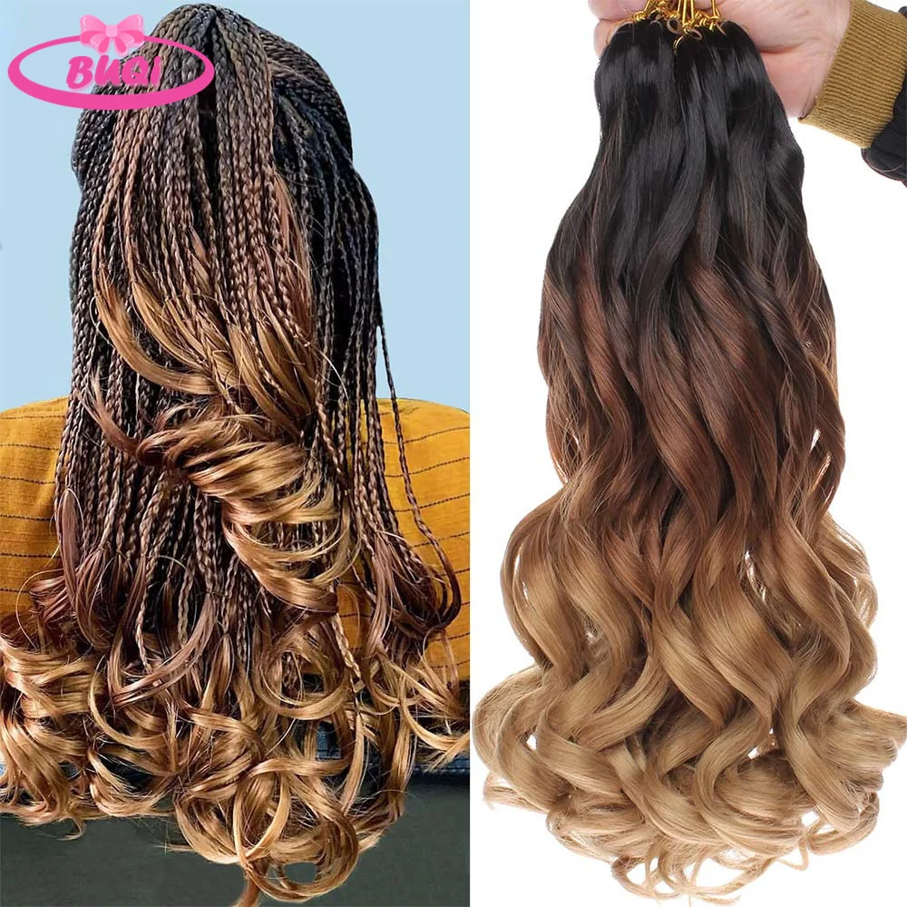 French Curls Braiding Hair Synthetic Loose Wave Braids Hair Extensions For Women Pre Stretched Spiral Curls Ombre Braiding Hair