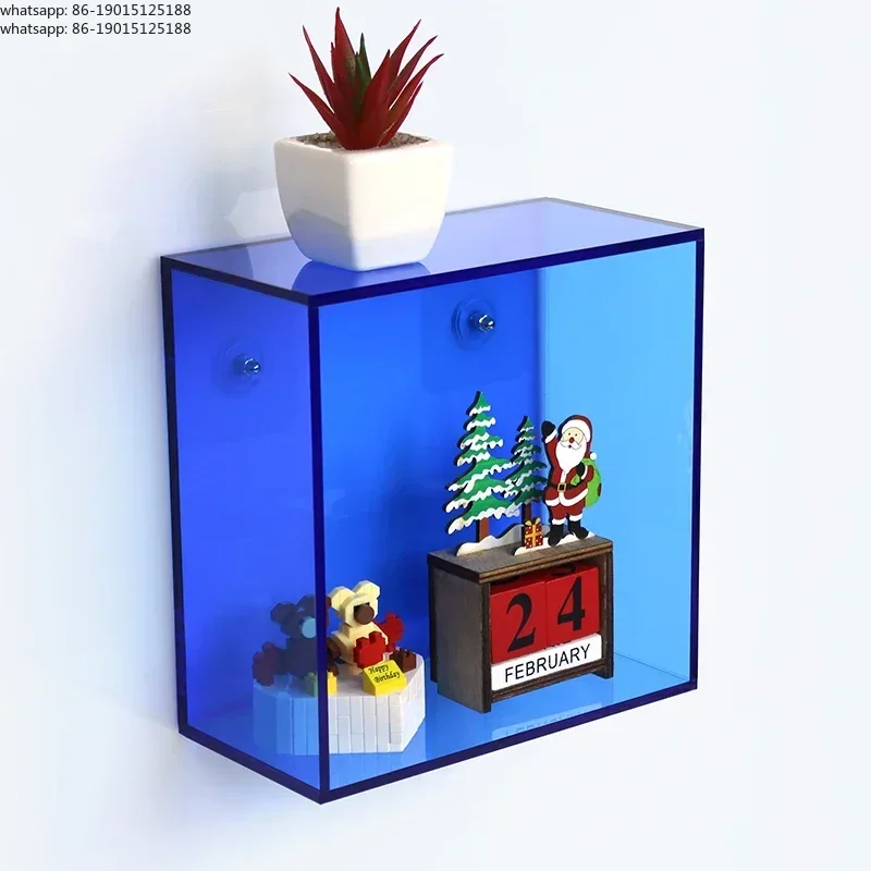 Wall-mounted Living Room Box Nordic Style Storage Shelves Square Wallcabinet Display Non-perforated Bookshelf Elegant Organizer