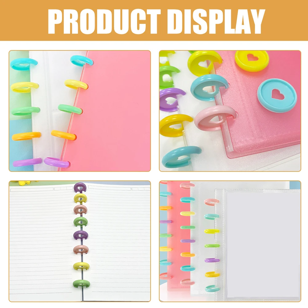 

30 Pcs Loose-length Binding Buckle Notebooks Leaf Rings to Disassemble Openable Binder Pp Paper Colored Loose-leaf