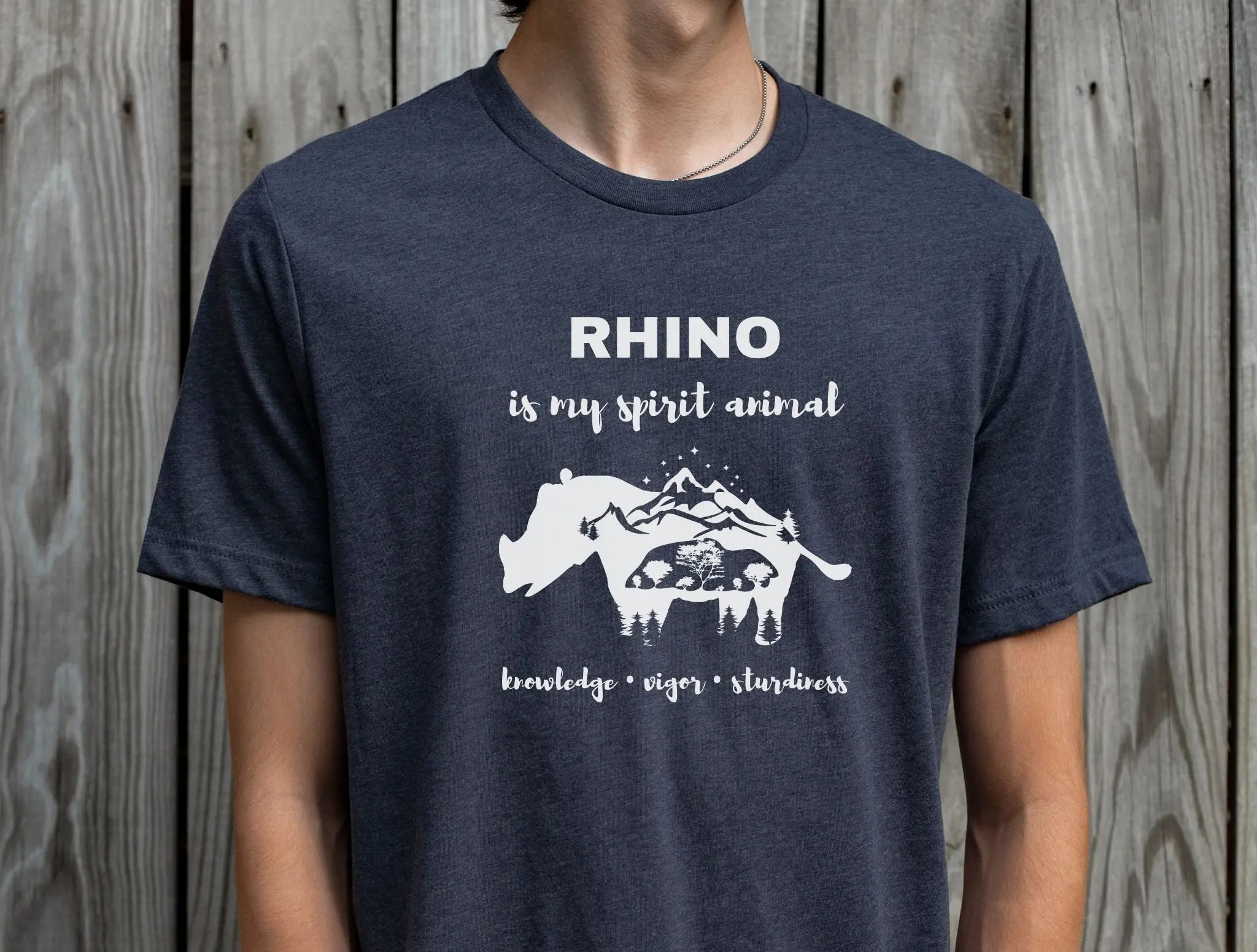 Rhino T Shirt Spirit Animal Symbolism Power Shaman