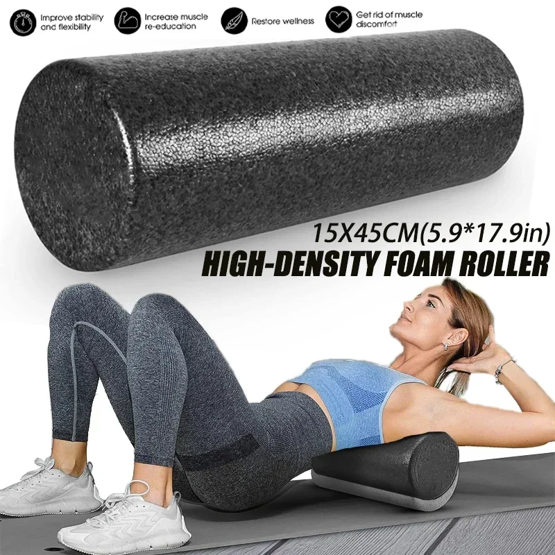 High Density Foam Rollers Firm Full Body Athletic Massage Tool for Back Stretching Yoga Pilates Post Workout Muscle Recuperation