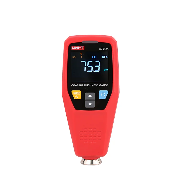 

UNI-T UT343A Auto Thickness Gauge Auto Paint Film Thickness Gauge Manual Ultra-precision 0.1 micron/0-1750 Fe&NF metal detector