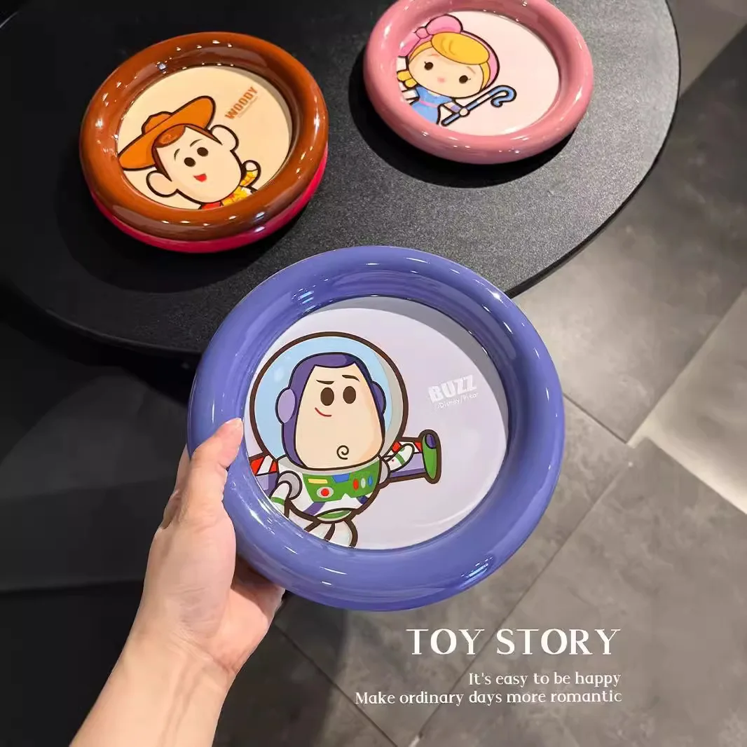 

Toy Story Buzz Lightyear Ceramic Plates Household Tableware Dishes Cute Cartoon Round Plate Breakfast Plate Holiday Gift Toys