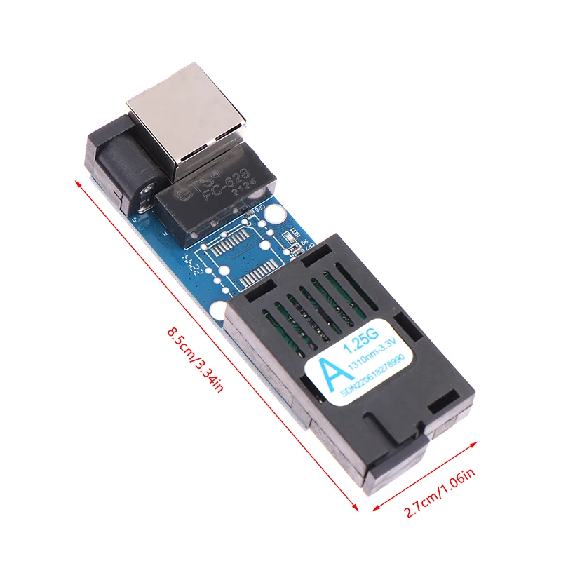 1 szt. Mini gigabitowy konwerter światłowodowy 1000 mb/s jednomodowy 3-5 km UPC/APC port SC Port A/B