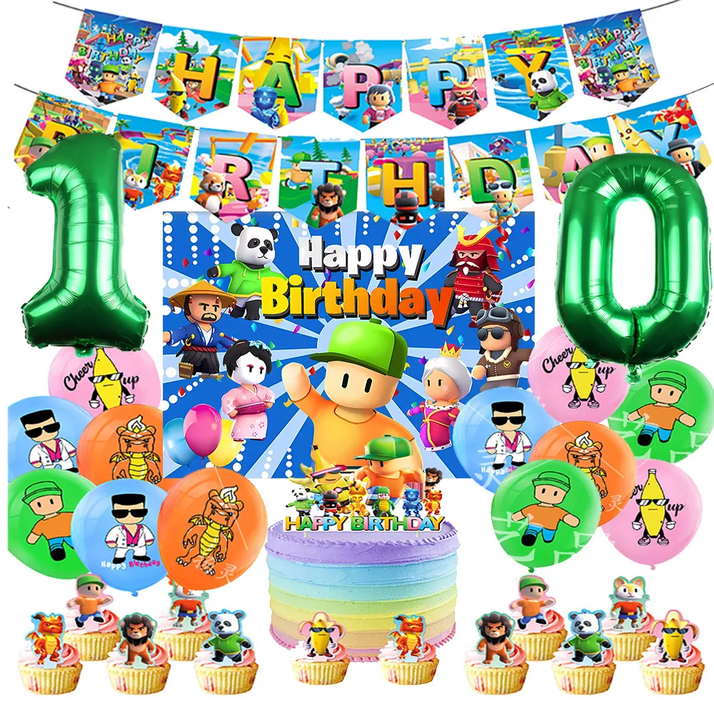 Borchie ragazzi tema ragazzo festa di compleanno decorazione forniture numero palloncino Banner Cake Topper stoviglie Baby Shower bambini favori