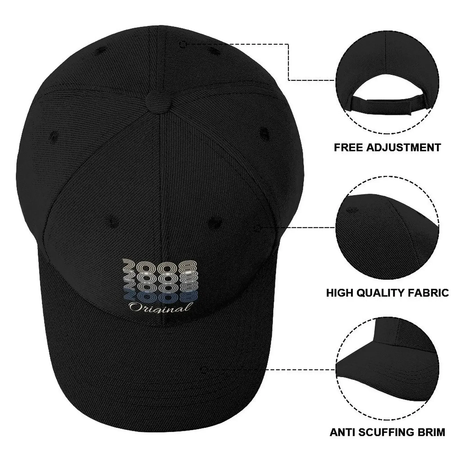 Born in 2008 Vintage BirthdayCap Baseball Cap Ball Cap custom Hat Ladies Men's