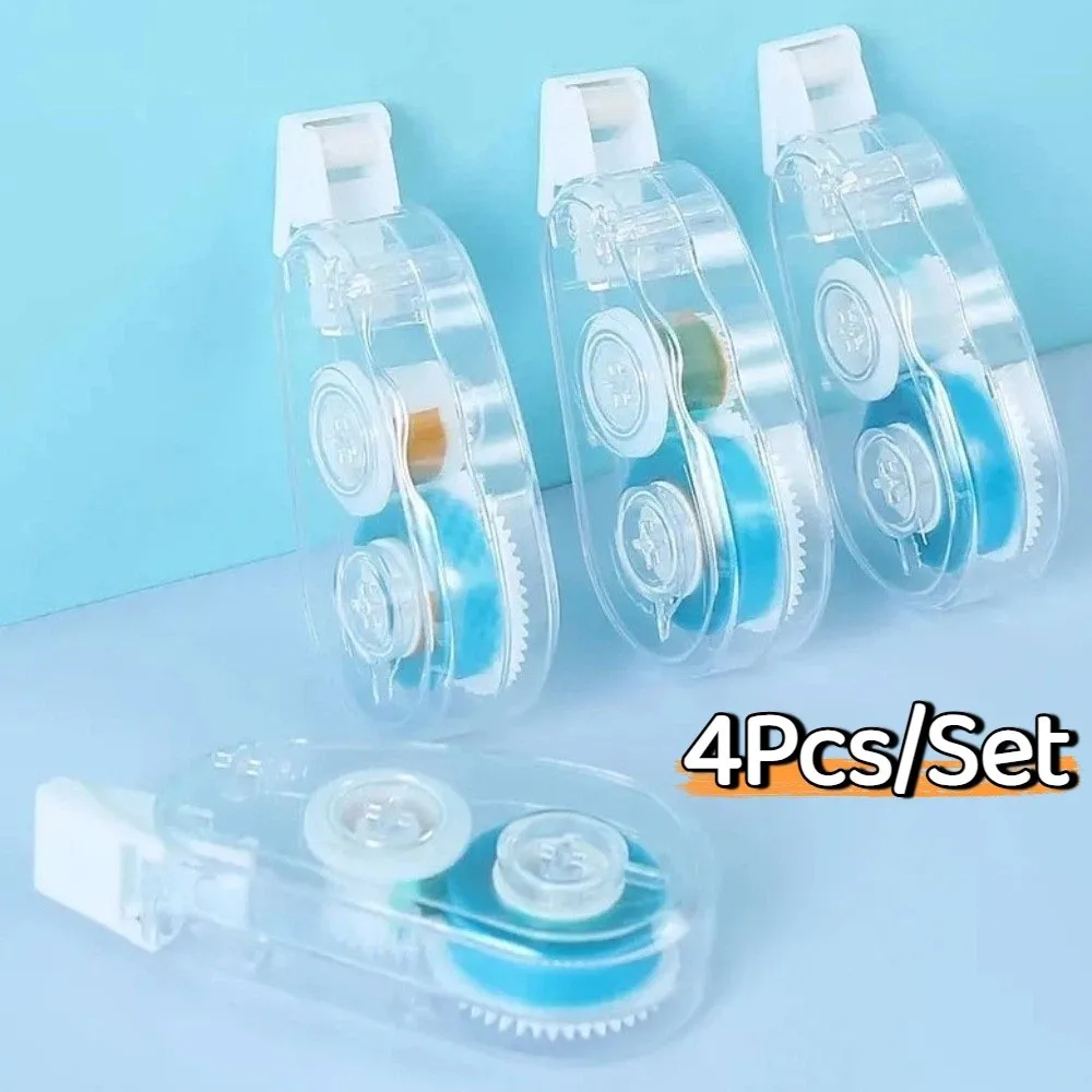 4Pcs/Set DIY Dot Glue Roller Tapes Stationery 5m Sticky Dot Glue Tapes Portable Minimalistic Roller Tape Runner Scrapbooking