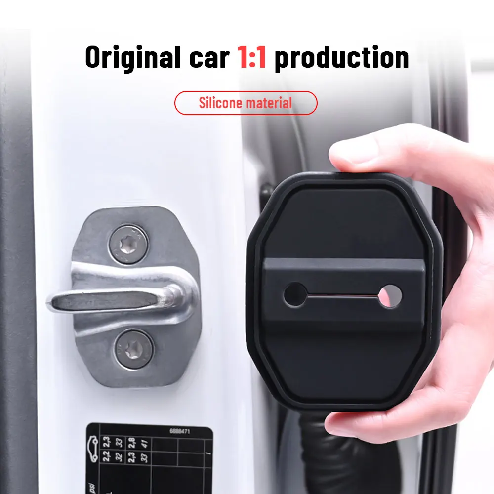 4pcs Car Decorat Accessories Silicone Protecte Auto Door Lock Latch Shock Absorber Cover For BMW X3 G01 2018-2023
