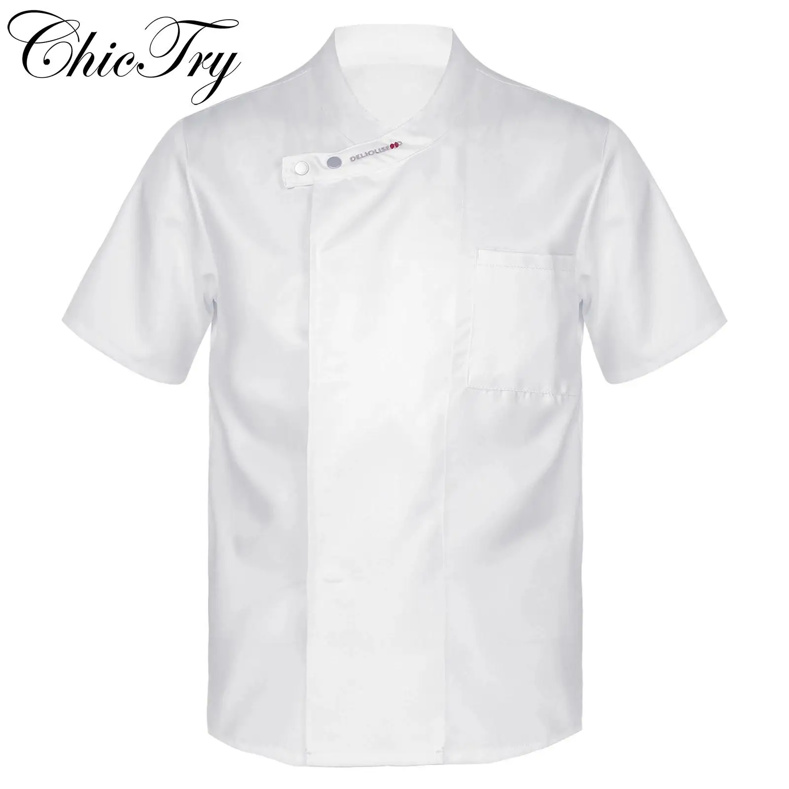 Chef Shirt Mens Womens Jacket Coat Unisex Adults Work Uniform Chef Cooking Tops Hotel Restaurant Canteen Cake Shop Cafe Costume