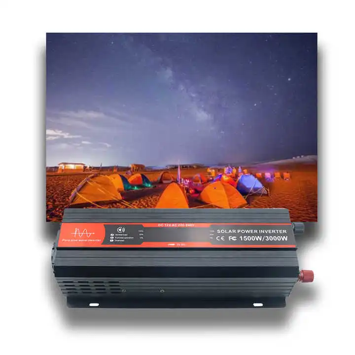 1500W/3000W Pure Sine Wave Inverter 12V/220V Power for AC Home Theater Lighting Outdoor Camping 50/60 Hz Frequency