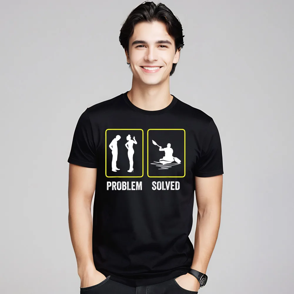 Funky Mens Funny Kayak Shirt Great Casual Short Sleeve Tshirts Summer O-Neck Premium Cotton Tees Gift Idea Tops Shirt Print