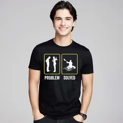 Funky Mens Funny Kayak Shirt Great Casual Short Sleeve Tshirts Summer O-Neck Premium Cotton Tees Gift Idea Tops Shirt Print