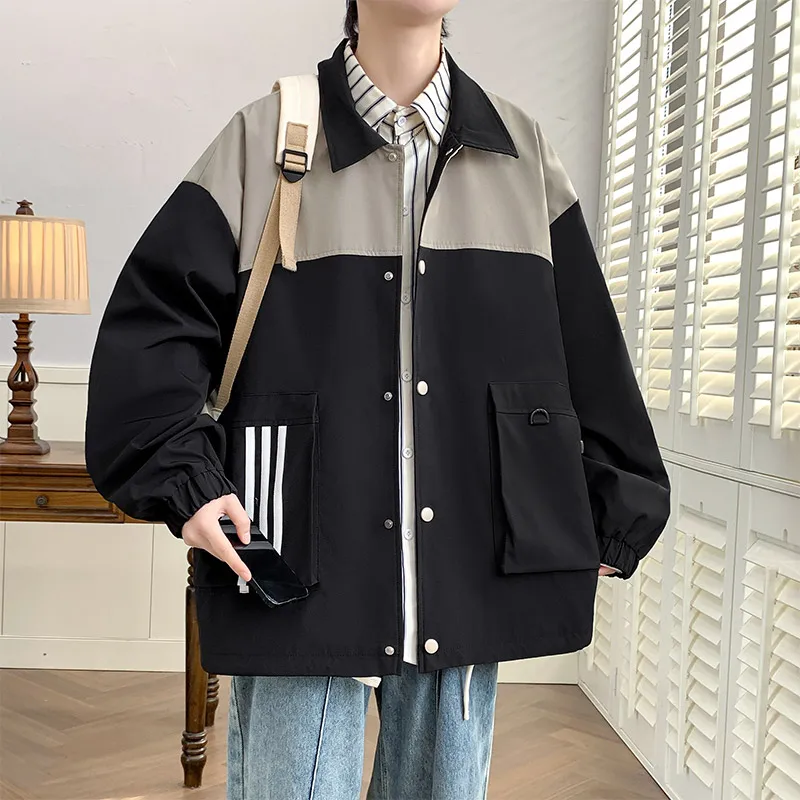 2024 Новая мужская куртка с цветными блоками, повседневная куртка на молнии, спортивная одежда для активного отдыха, высокое качество, весна и осень 8XL