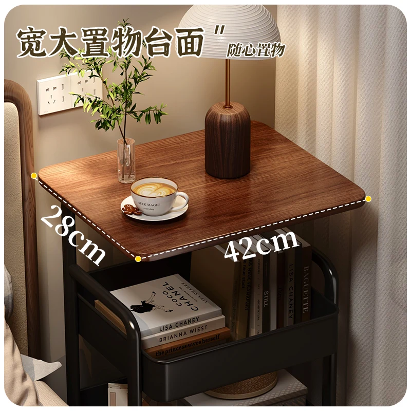 

Movable trolley, sofa side table, living room with wheel coffee table, bedroom bedside table, bedside snack rack