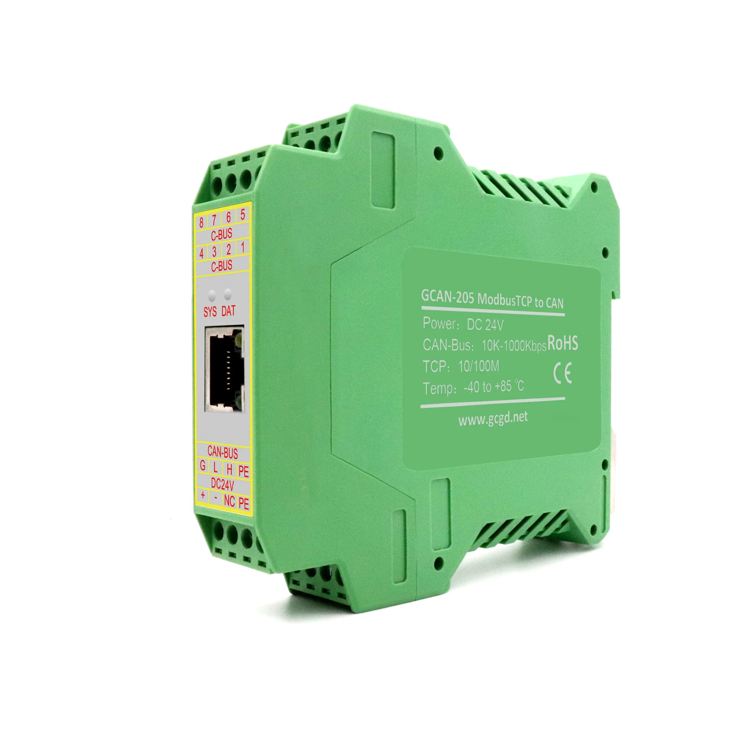 Modbus TCP to CAN intelligent protocol conversion module Ethernet serial port to CANopen GCAN-205