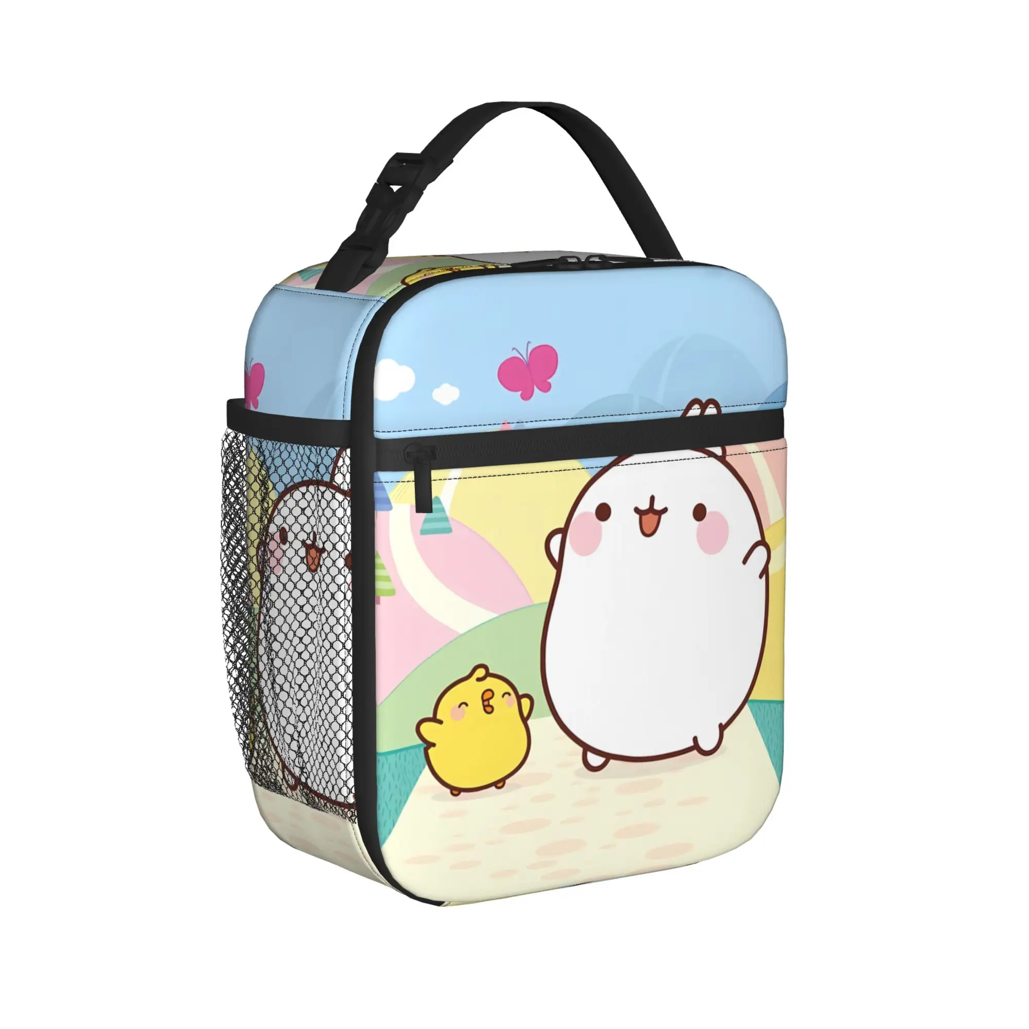 Lunch Bag Molang Cartoon School Lunch Box For Child  Leisure Portable Designer Thermal Lunch Bags