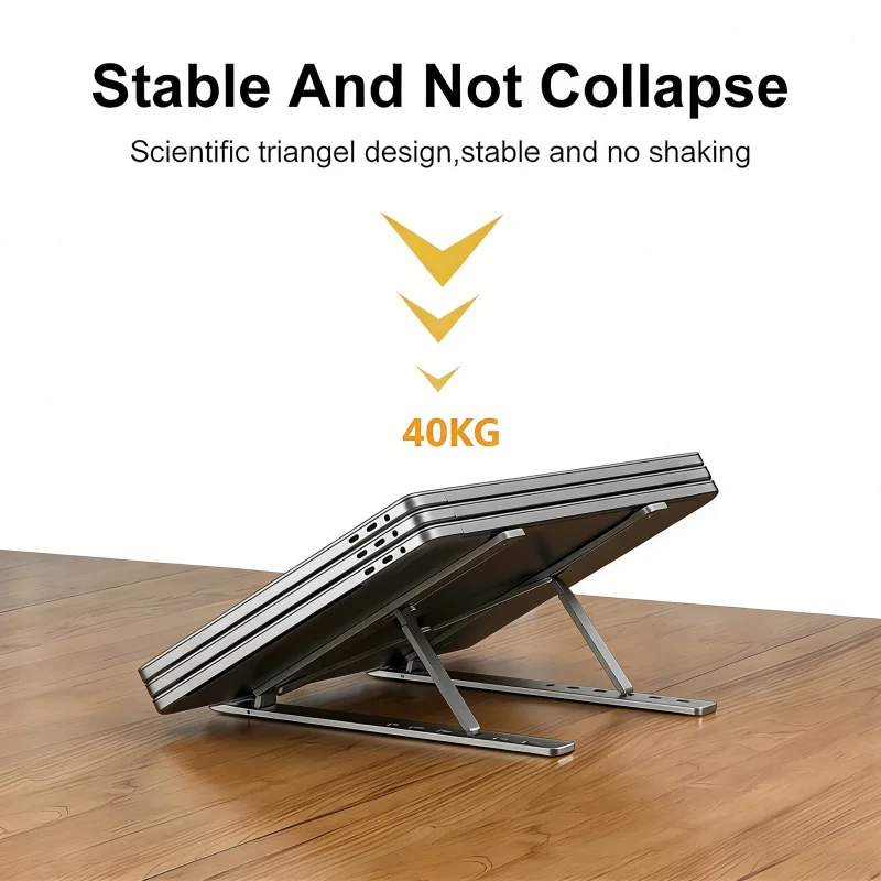 

Регулируемая подставка для ноутбука из алюминиевого сплава, портативный складной держатель для ноутбука, эргономичная подставка для ноутбука с противоскользящим покрытием для стола