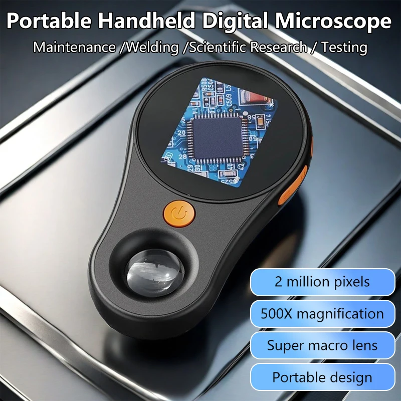 Digital Handheld Microscope Magnifier For 500X Zoom Electronic Magnifying Glass 2 Million Pixels High Quality HD IPS Screen