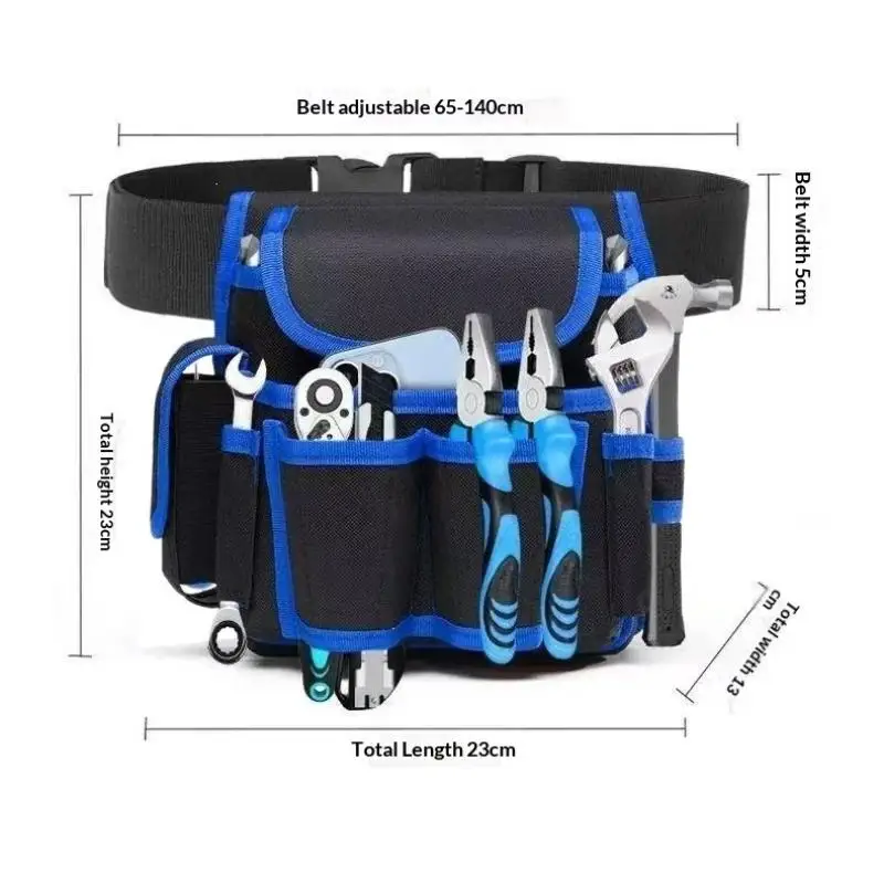 1 Stück Bohrmaschinen-Aufbewahrungstasche, einfache Werkzeugtasche zum Umhängen mit Gürtel, multifunktionale Hüfttasche für Elektriker-Reparaturen – Detail 18