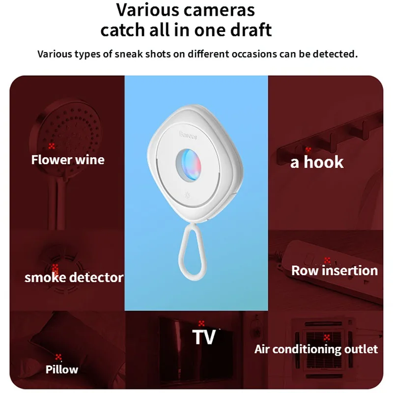 Baseus-Detector infrarrojo multifuncional para cuarto de baño y Hotel, minidetector de inteligencia de carga tipo C portátil